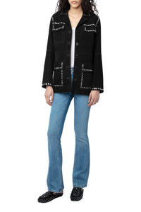 Leather Sleeper Mules - Black