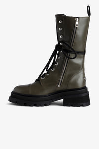 Ride lace-up leather boots - Military