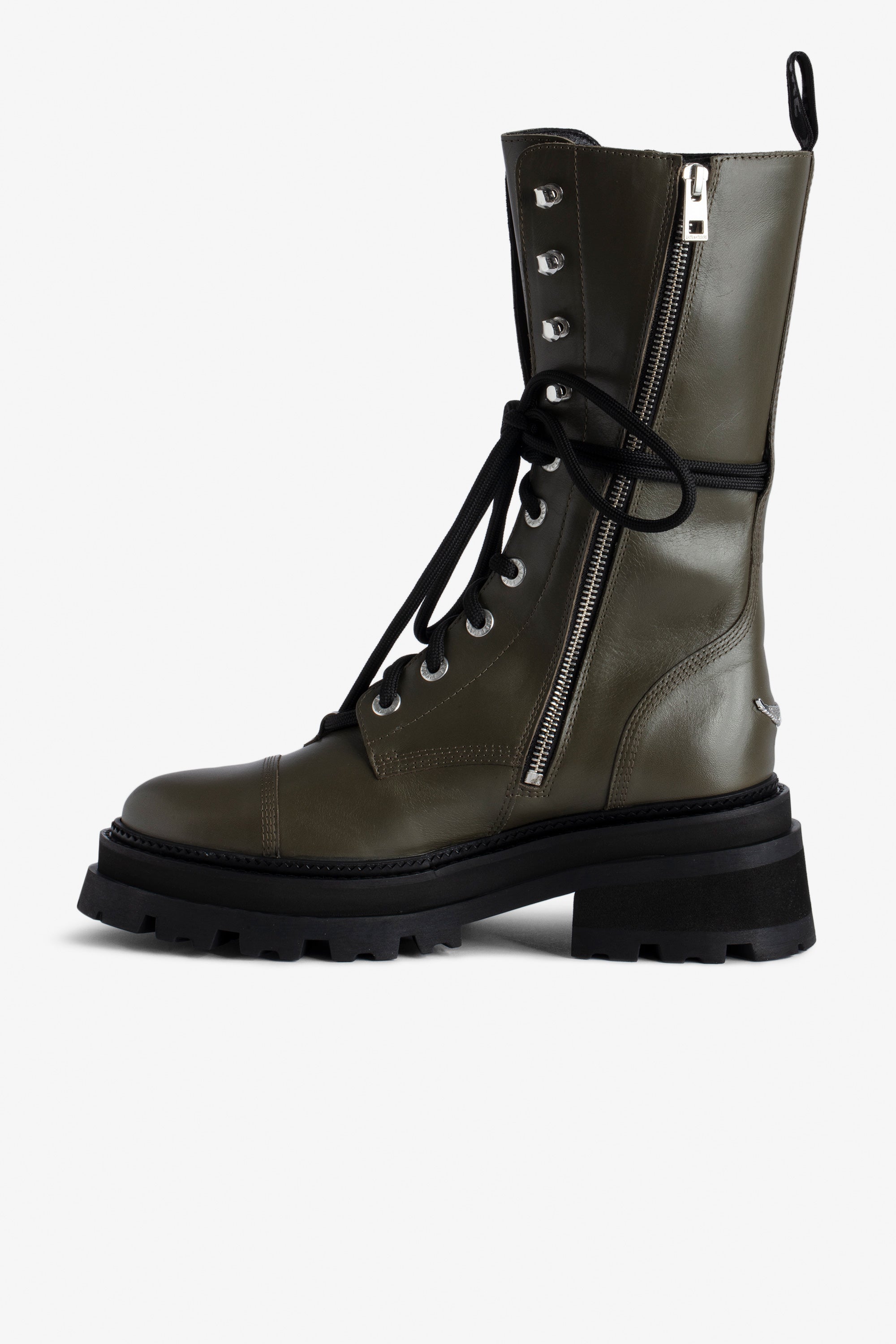 Ride lace-up leather boots - Military