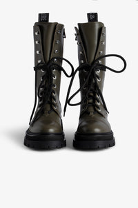 Ride lace-up leather boots - Military