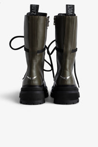 Ride lace-up leather boots - Military