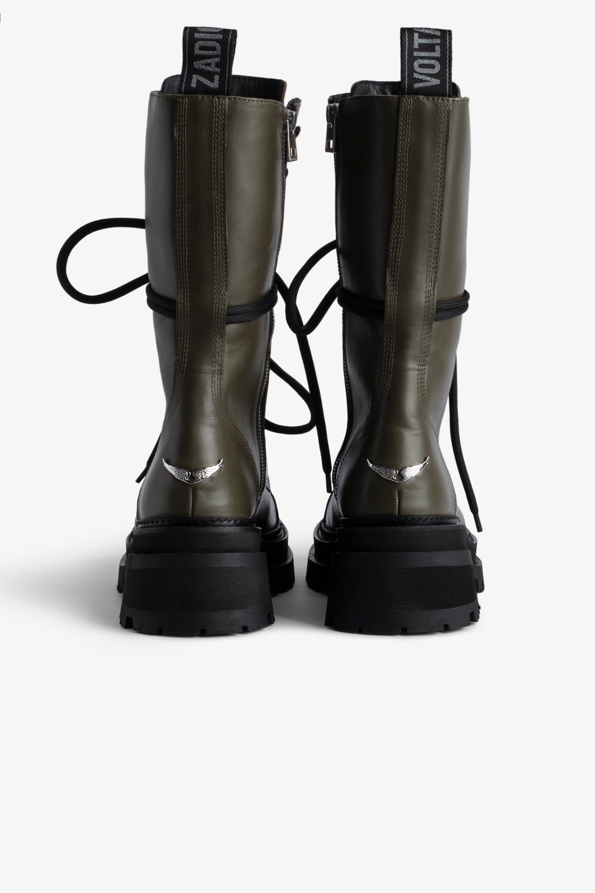 Ride lace-up leather boots - Military