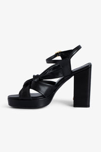 Sandales Forget Me Knot en cuir - Noir