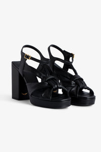 Sandales Forget Me Knot en cuir - Noir