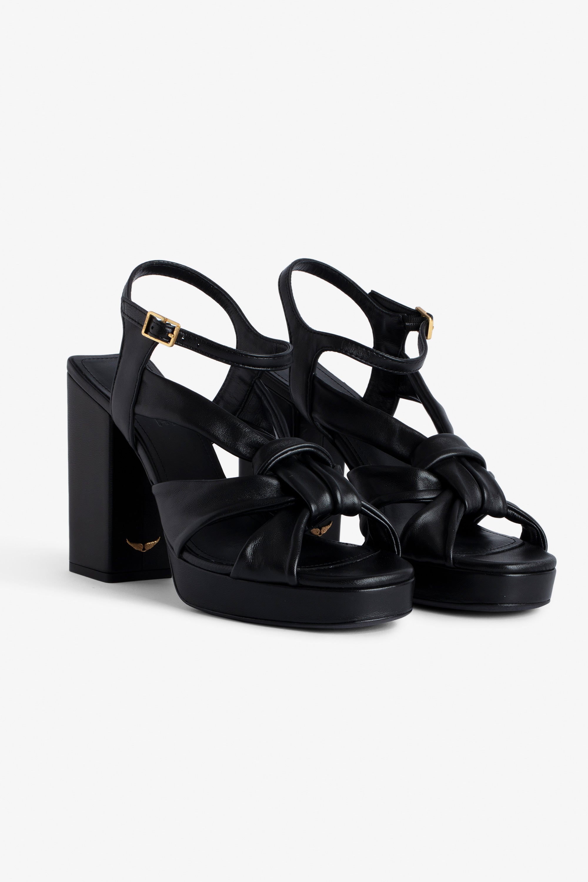 Sandales Forget Me Knot en cuir - Noir