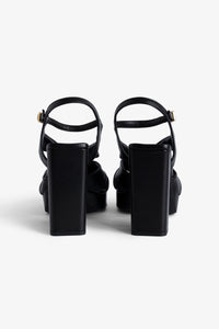 Sandales Forget Me Knot en cuir - Noir
