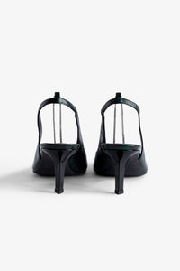 First Night pumps in leather - Abyss