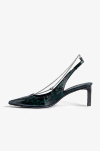 First Night pumps in leather - Abyss