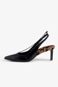 First Night pumps in leather - Black