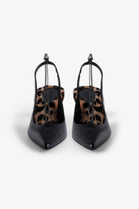 First Night pumps in leather - Black