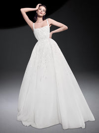 Robe longue à broderies - Off White