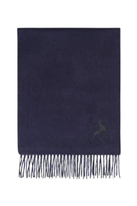 Écharpe à motif brodé en cachemire - Bleu