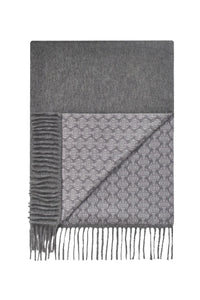 Écharpe à motif jacquard en cachemire - Gris