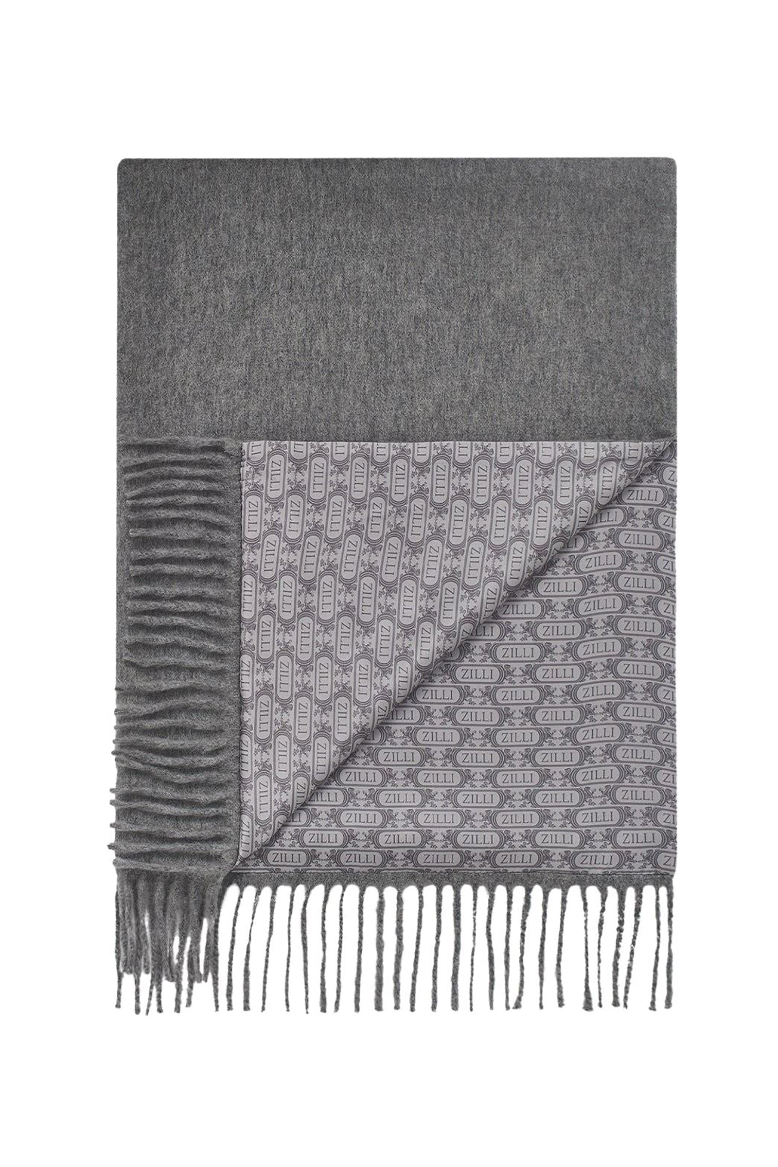 Écharpe à motif jacquard en cachemire - Gris