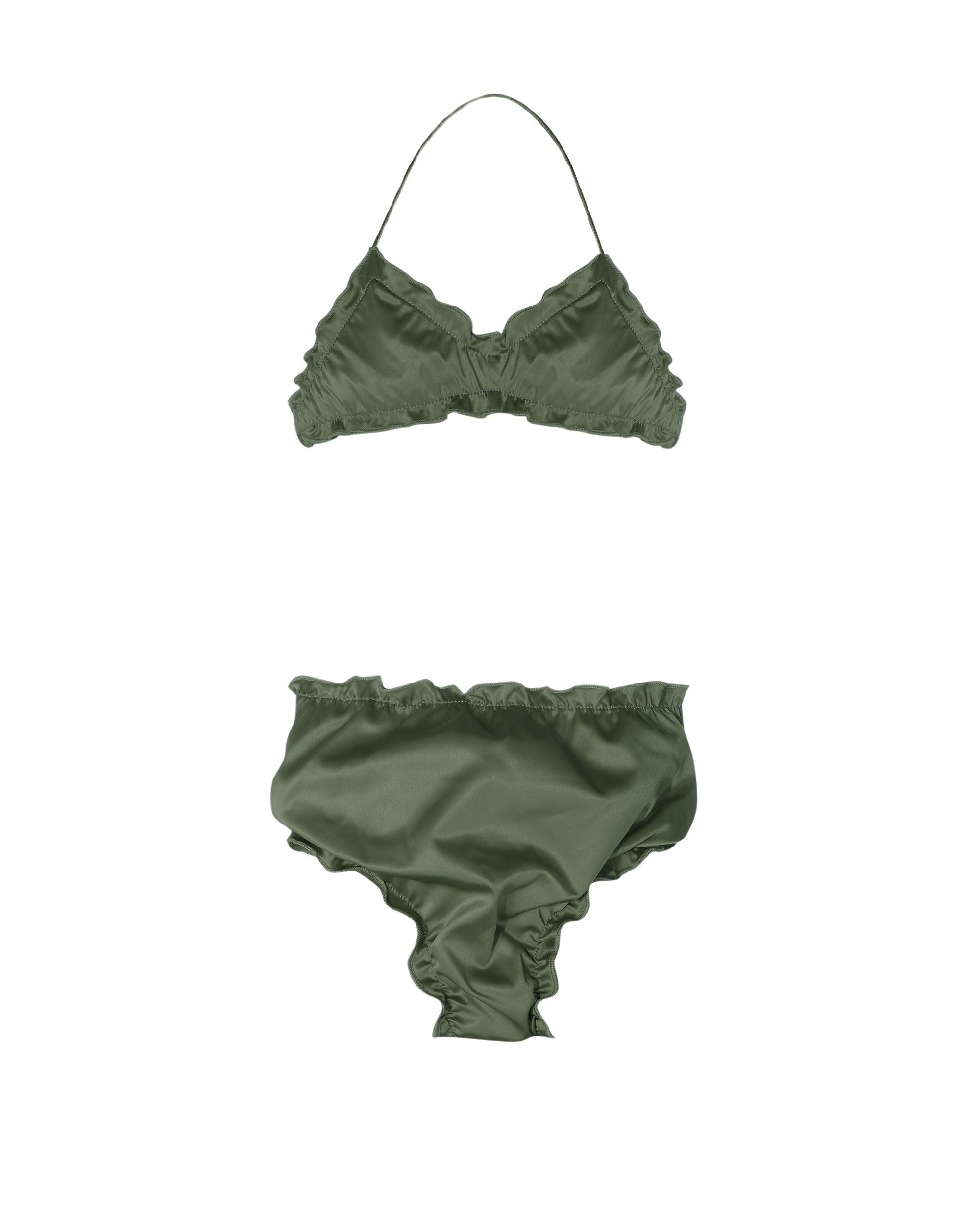 Maillot deux pièces à bords festonnés - Green