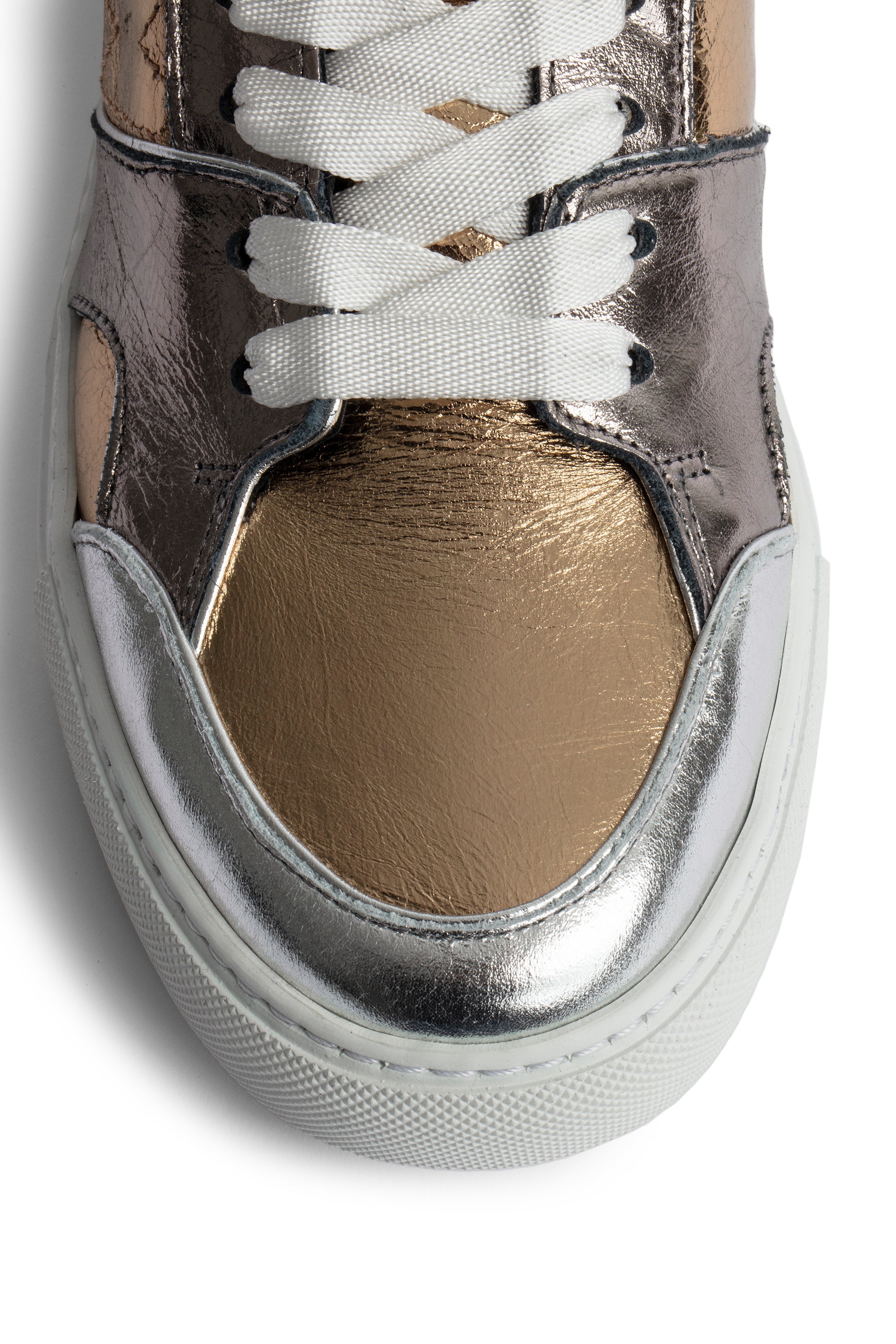ZV" 1747 Mid Flash logo sneakers in leather - Silver