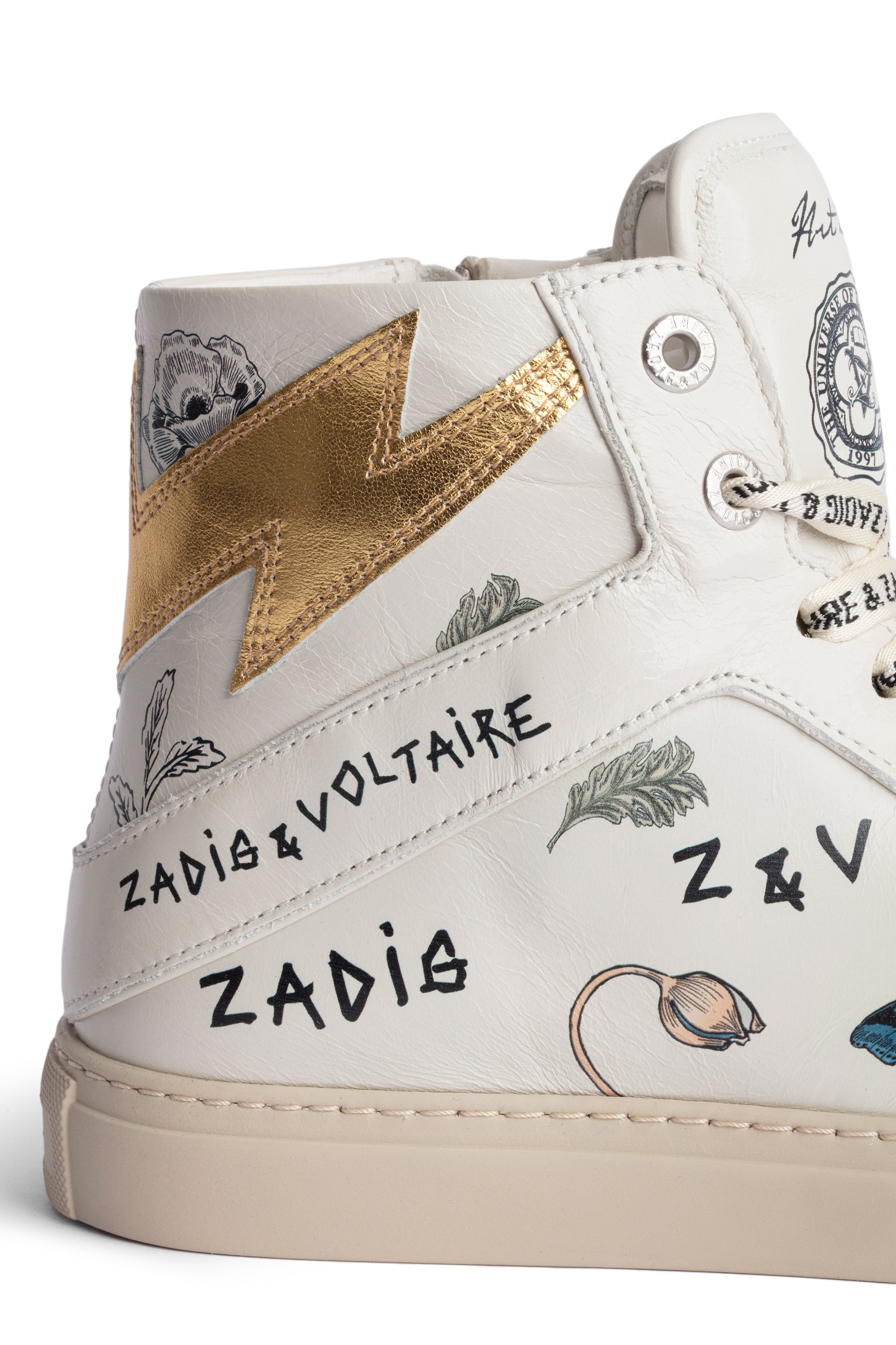 ZV" 1747 High Flash logo high-top sneakers in leather - Flash