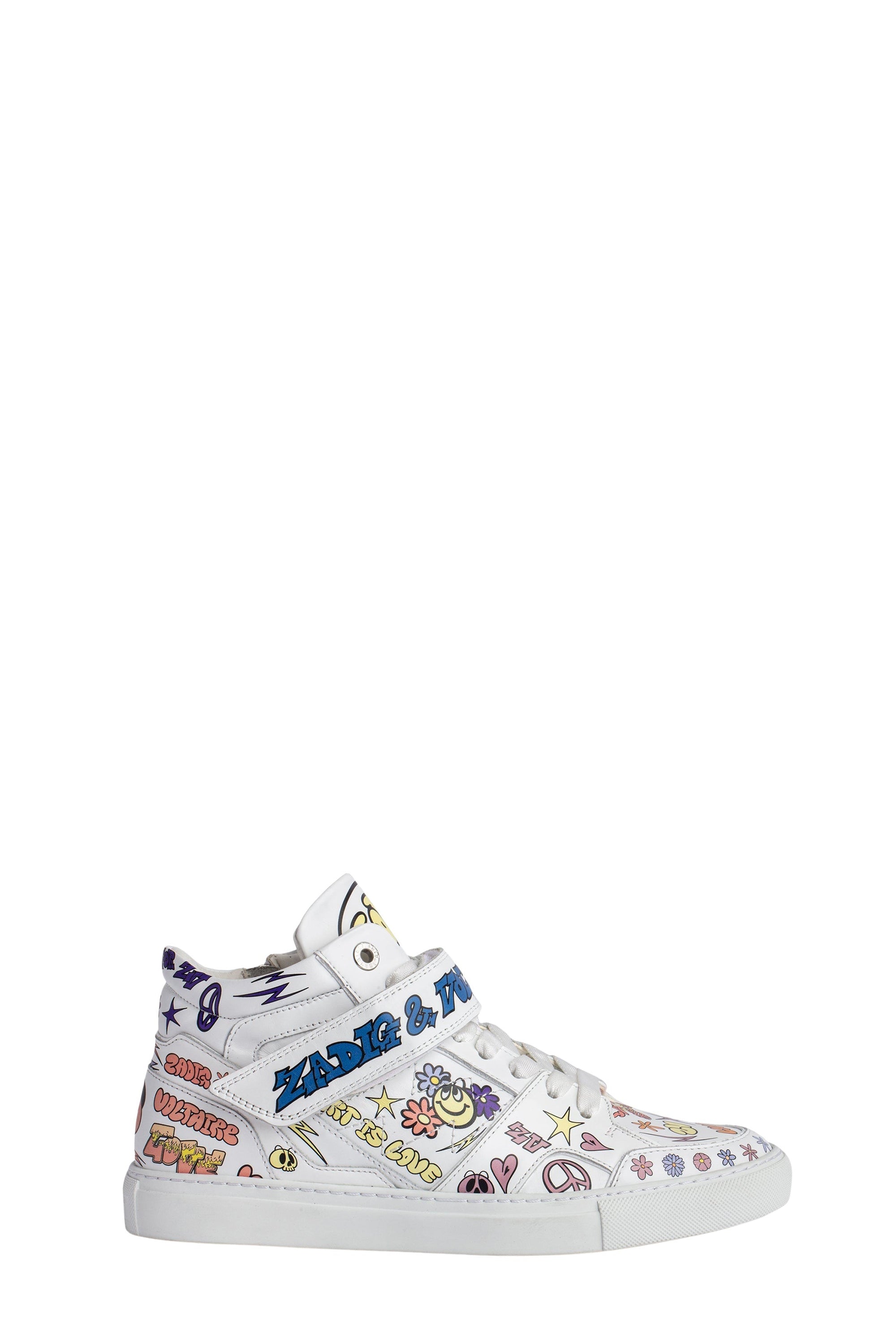 ZV" 1747 Mid Flash logo sneakers in leather - White