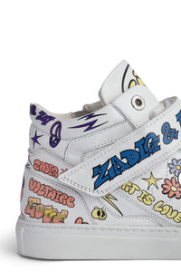 ZV" 1747 Mid Flash logo sneakers in leather - White
