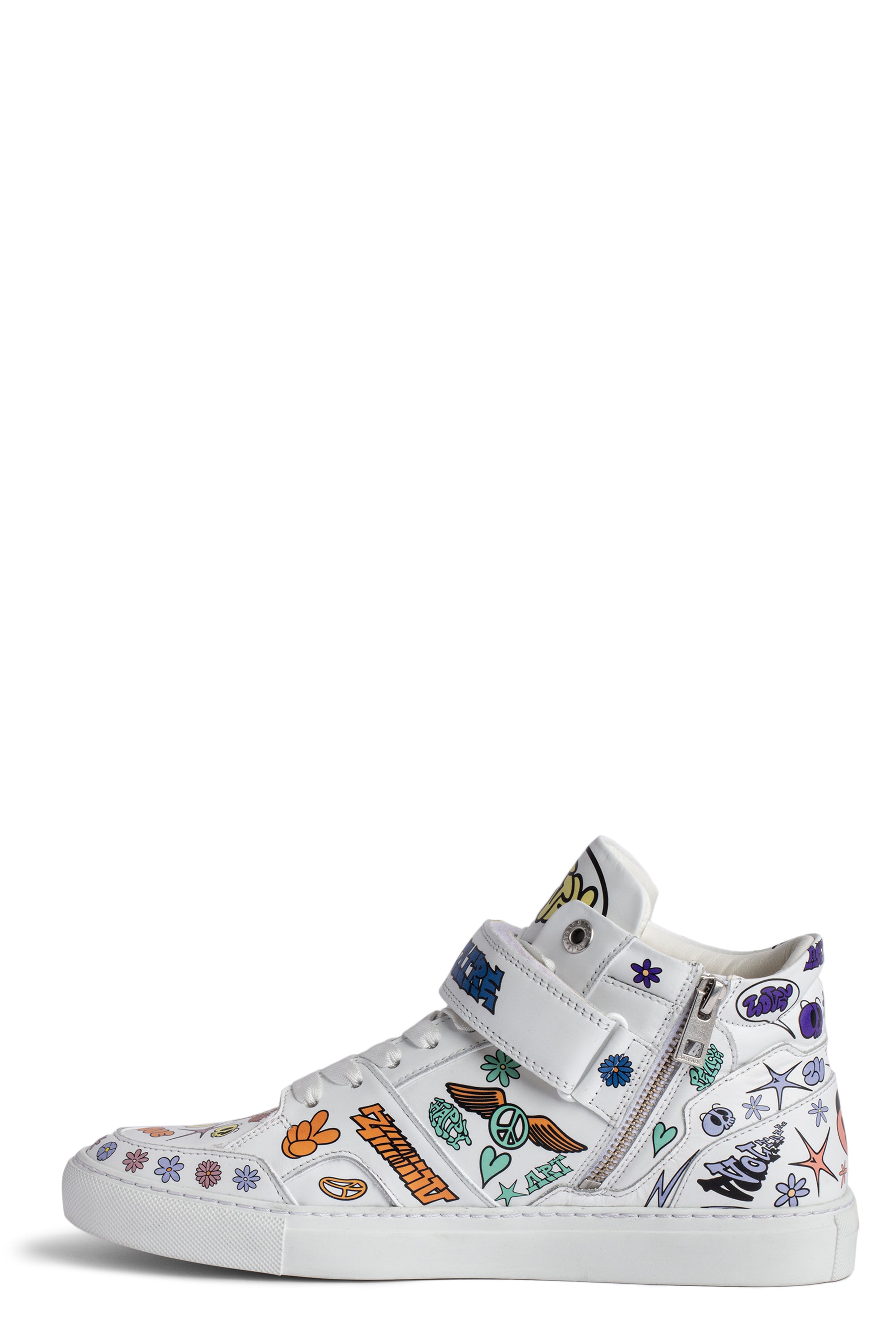 ZV" 1747 Mid Flash logo sneakers in leather - White