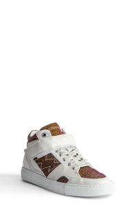 ZV" 1747 Mid Flash Sparkle logo sneakers - Gold