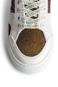 ZV" 1747 Mid Flash Sparkle logo sneakers - Gold