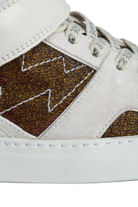 ZV" 1747 Mid Flash Sparkle logo sneakers - Gold