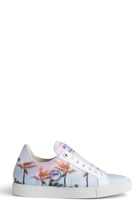 ZHORS WHITE LINE FLASH PALM TREE PRINTED CAN