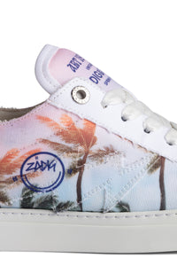 ZHORS WHITE LINE FLASH PALM TREE PRINTED CAN