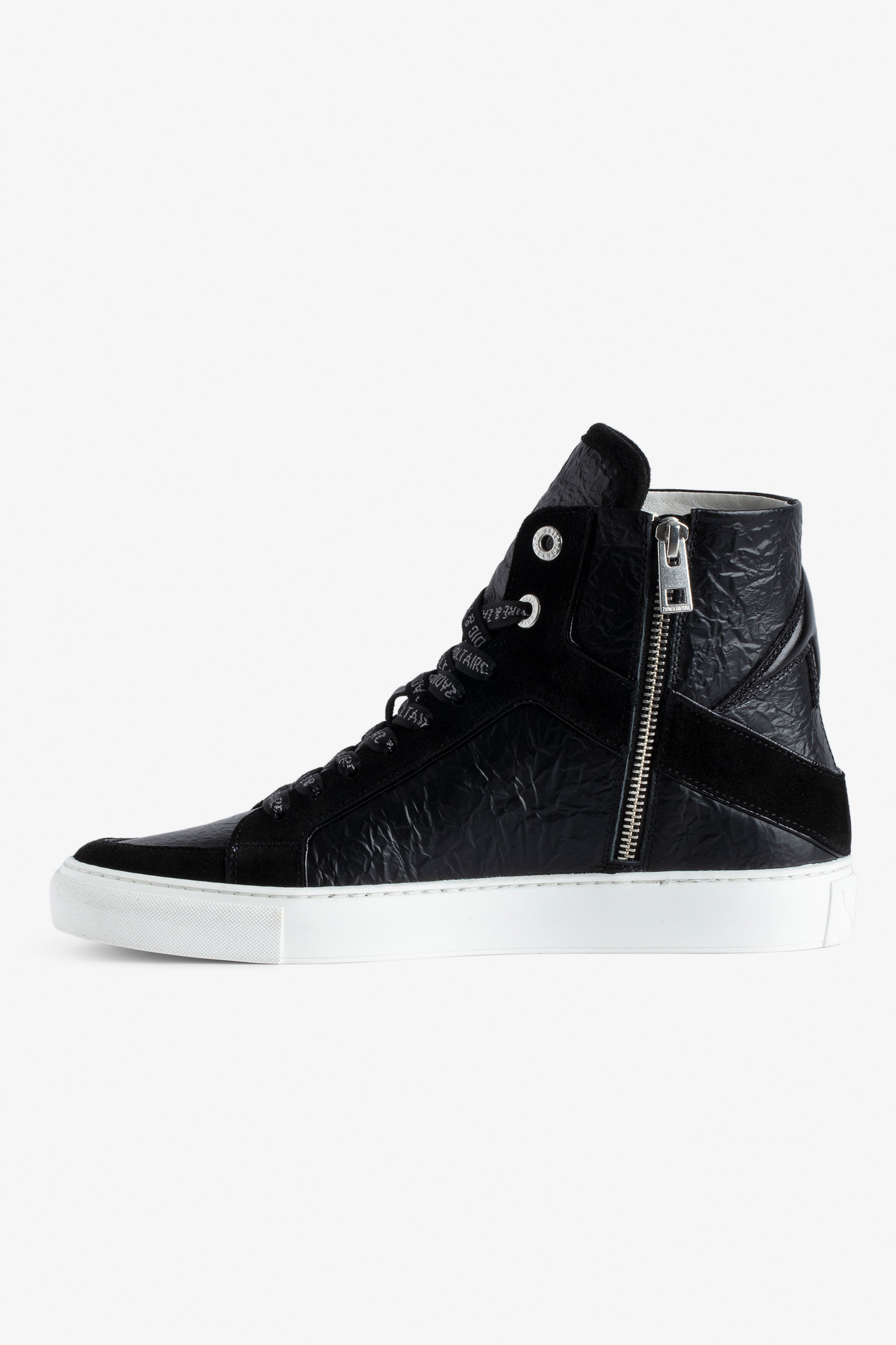 ZV" 1747 High Flash logo sneakers in leather - Black