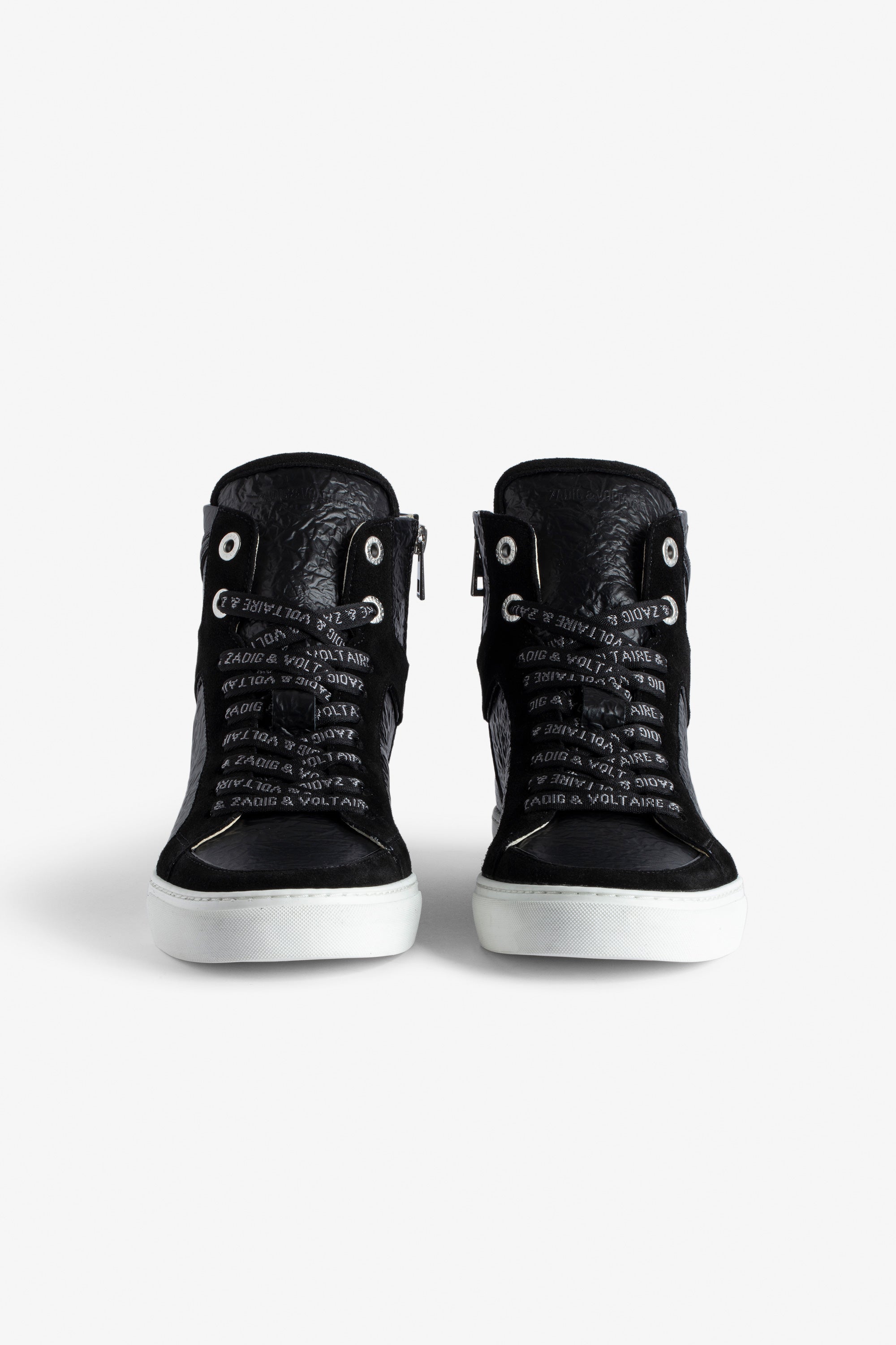 ZV" 1747 High Flash logo sneakers in leather - Black