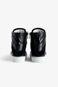 ZV" 1747 High Flash logo sneakers in leather - Black