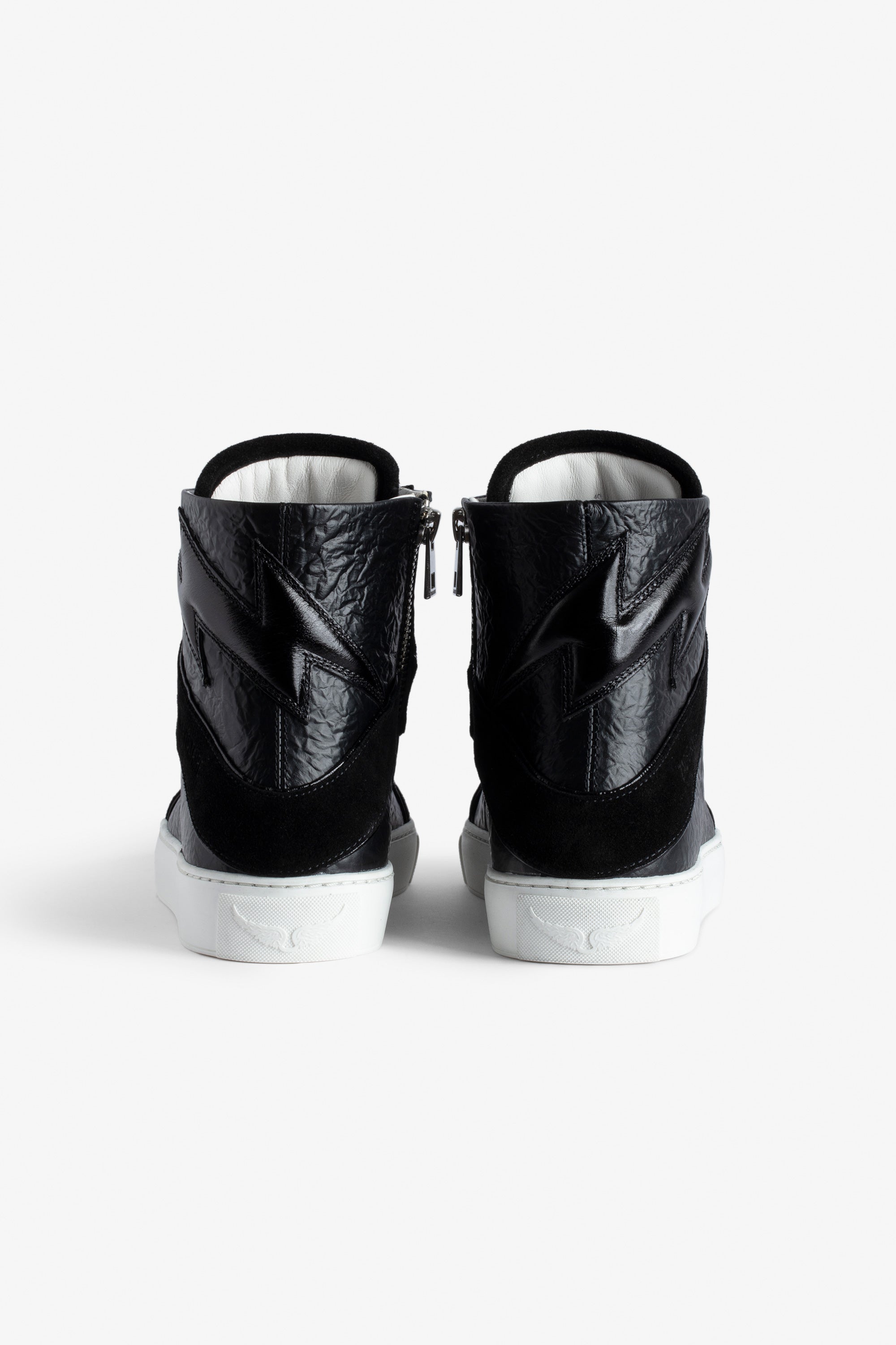 ZV" 1747 High Flash logo sneakers in leather - Black