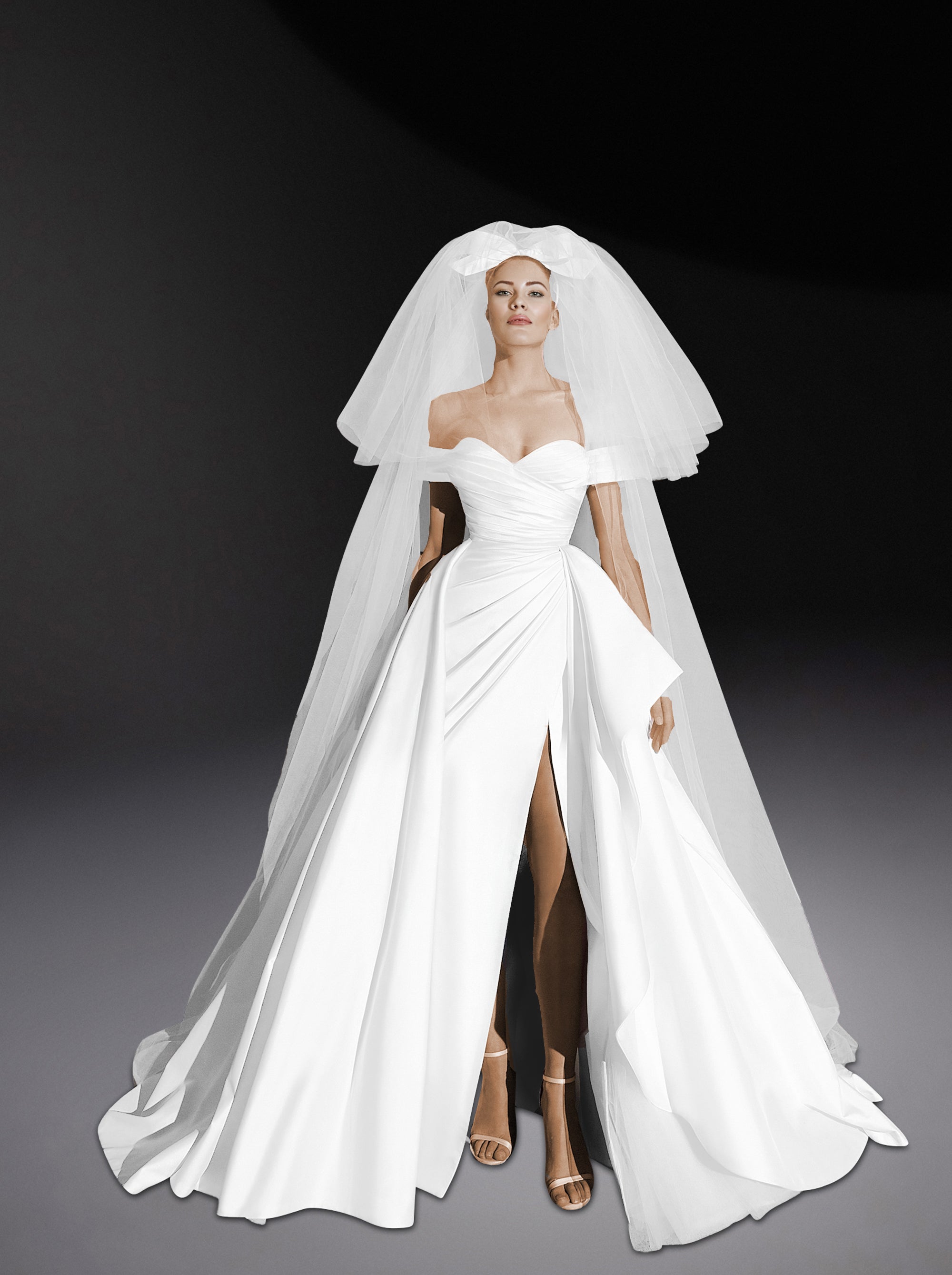 Voile drapé à nœud - Off White