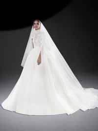 Voile long en tulle - Pristine Cream