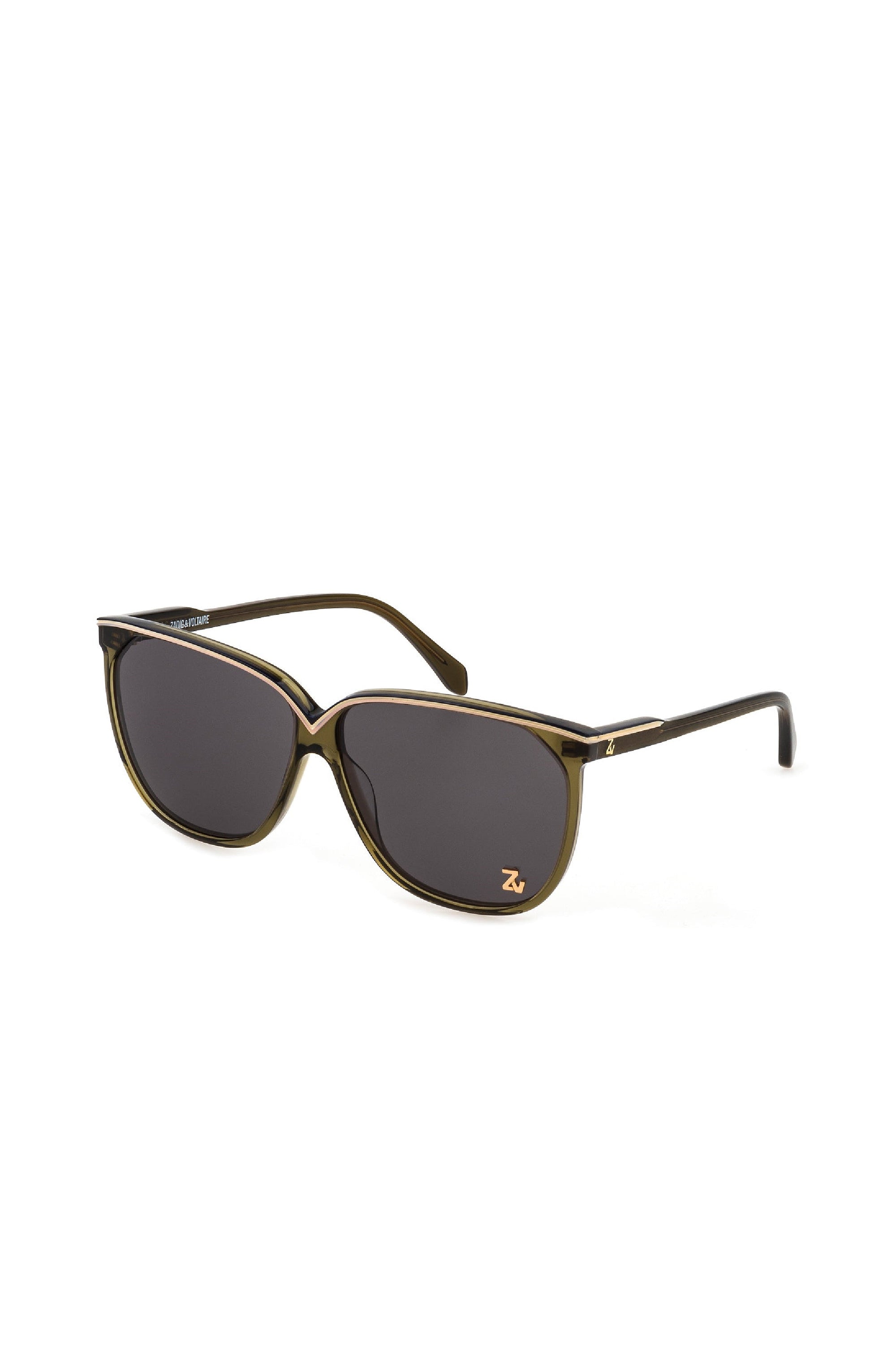 Lunettes de soleil carrées SZV306 - Shiny Olive Green