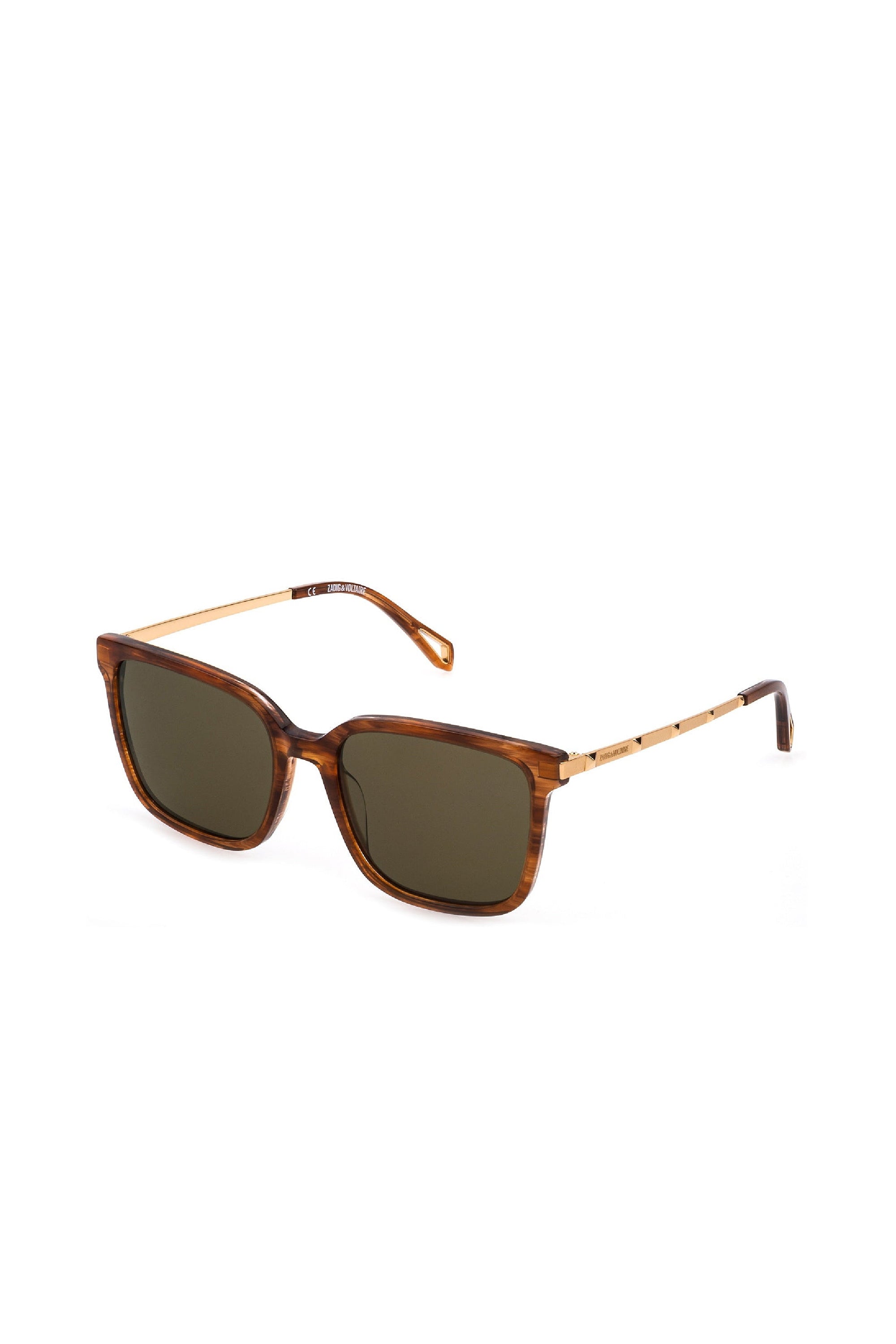 Lunettes de soleil carrées SZV308 - Brown Streaked Havana & Honey