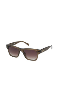 Lunettes de soleil carrées SZV324 - Shiny Transparent Dark Brown