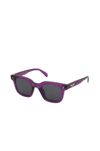 Lunettes de soleil carrées SZV401V - Shiny Transparent Cyclamen