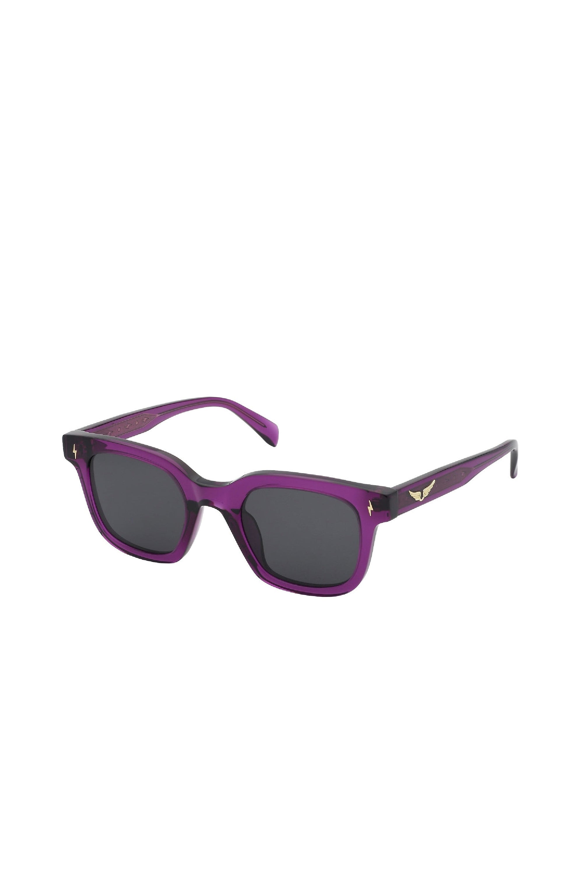 Lunettes de soleil carrées SZV401V - Shiny Transparent Cyclamen