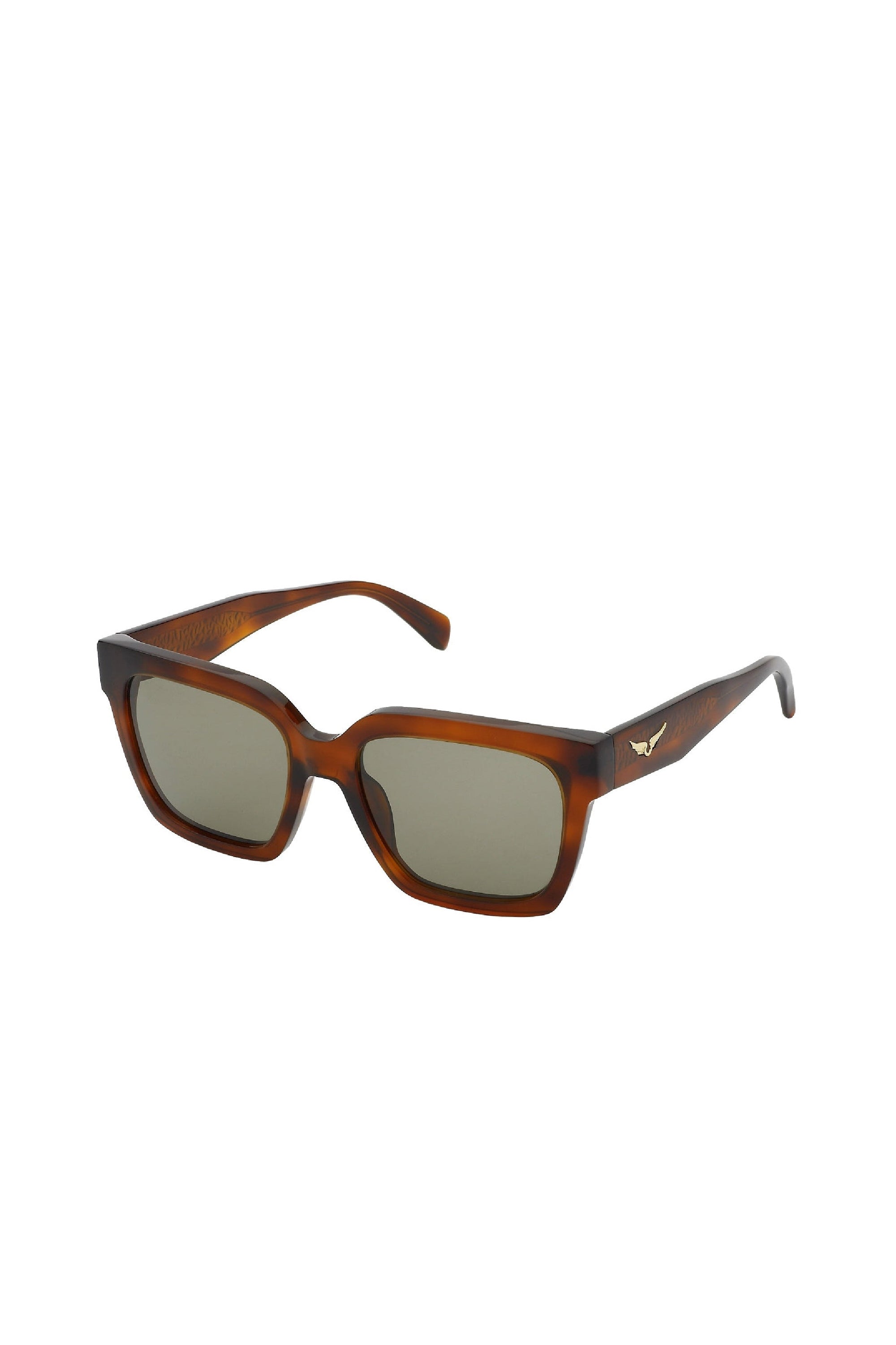 Lunettes de soleil carrées SZV407 - Yello Havana & Light Brown