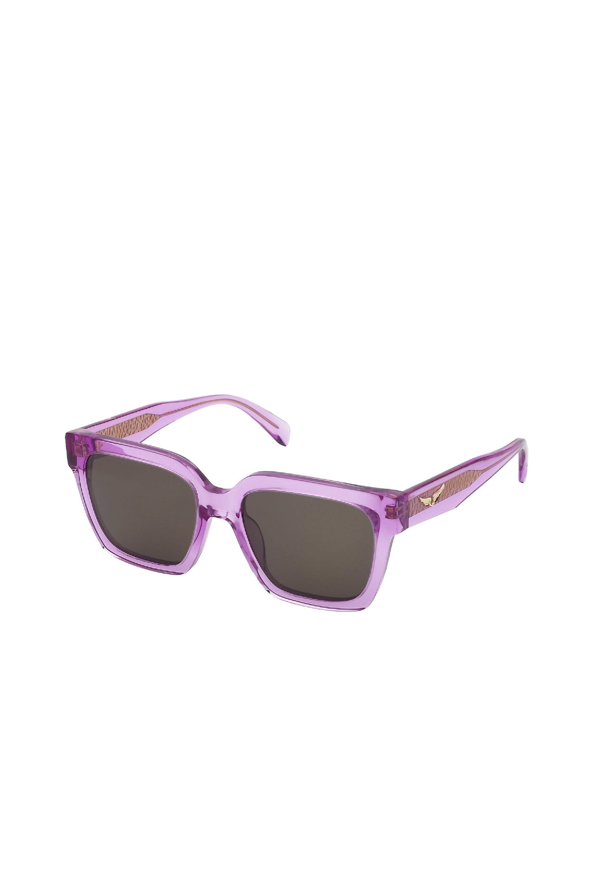 Lunettes de soleil carrées SZV407 - Shiny Transparent Pink