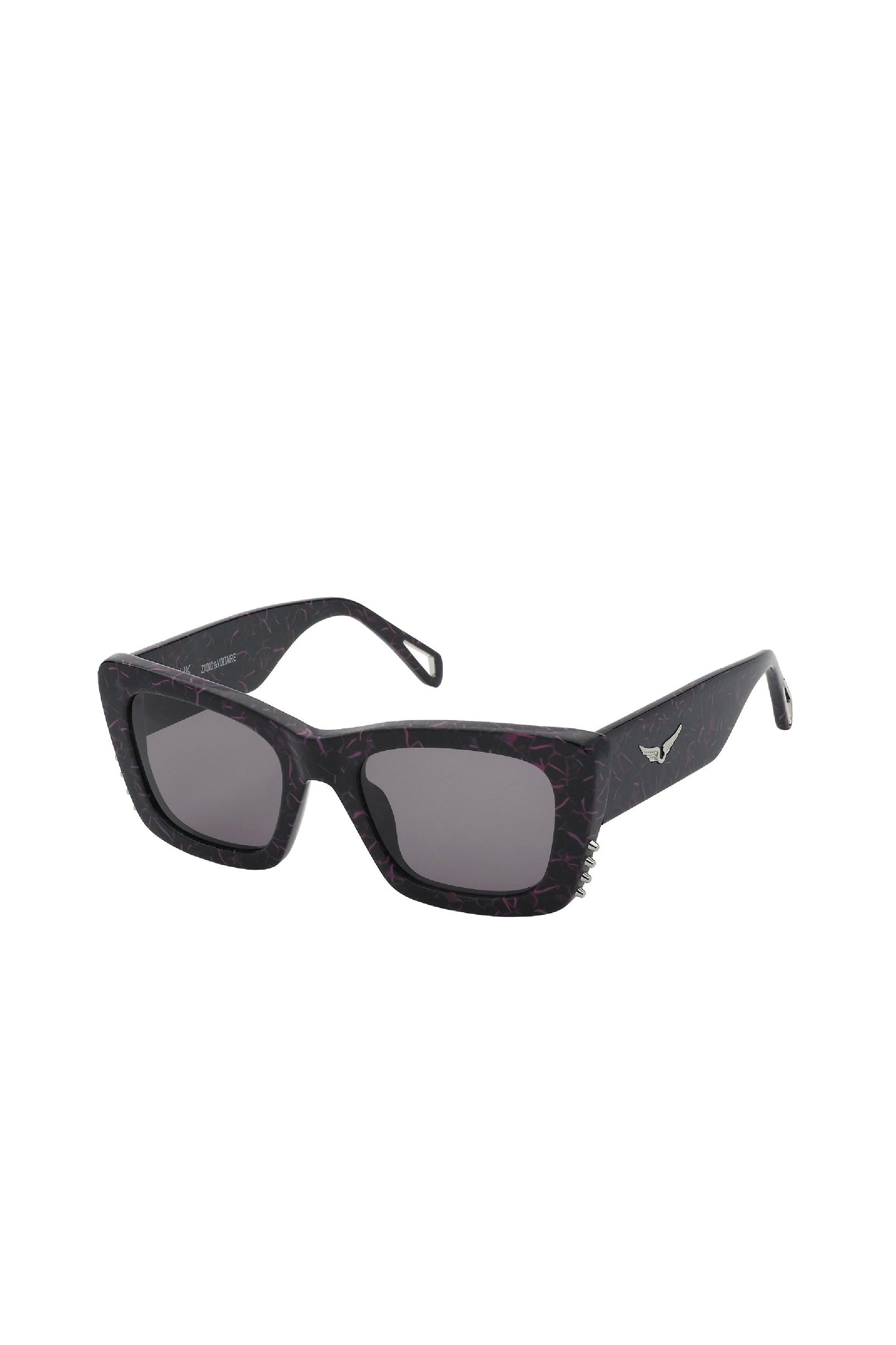 Lunettes de soleil carrées SZV411V - Shiny Plum Purple