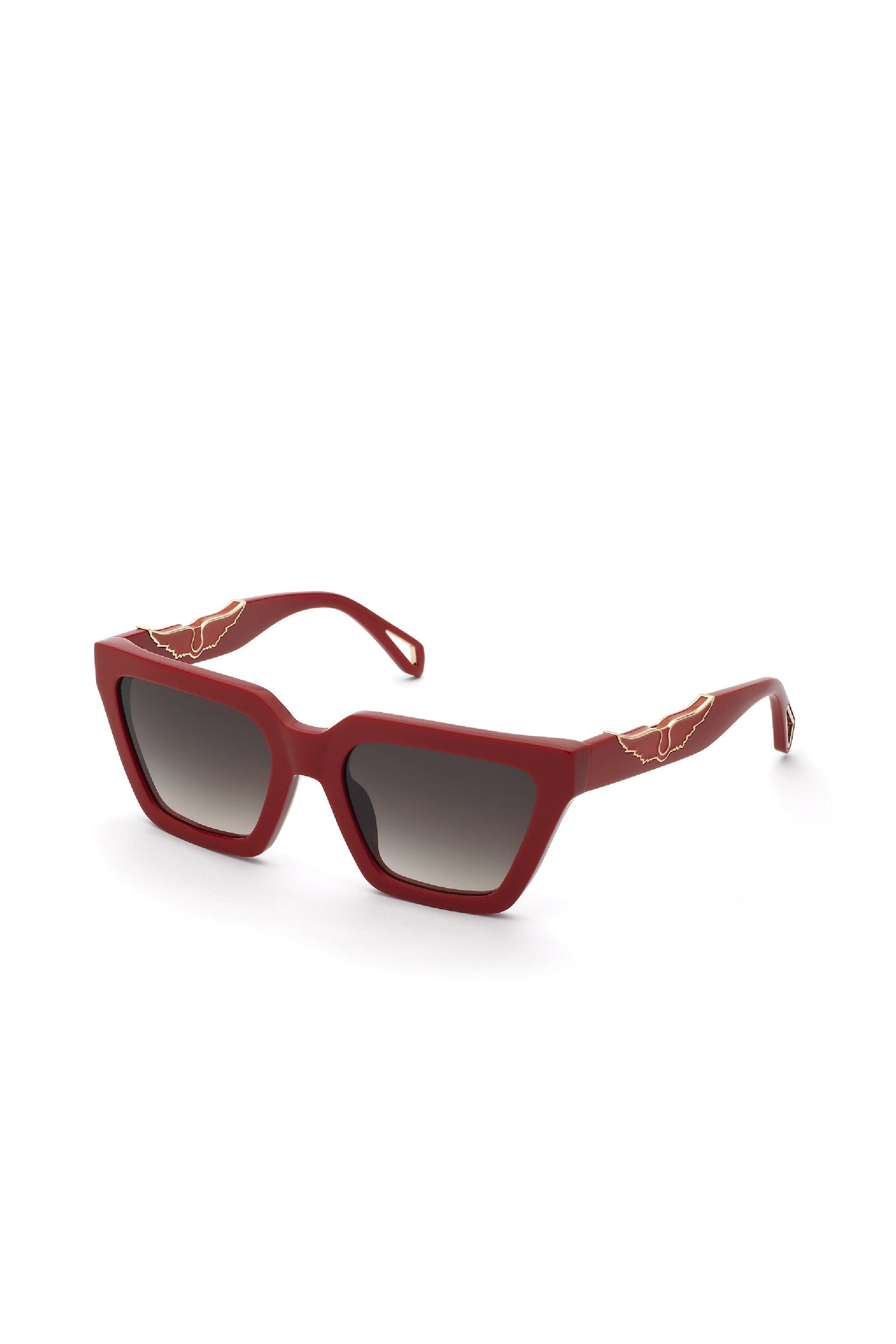 SZV418 Square Sunglasses - Shiny Red
