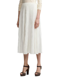 Malone pleated skirt in satin - Off-White