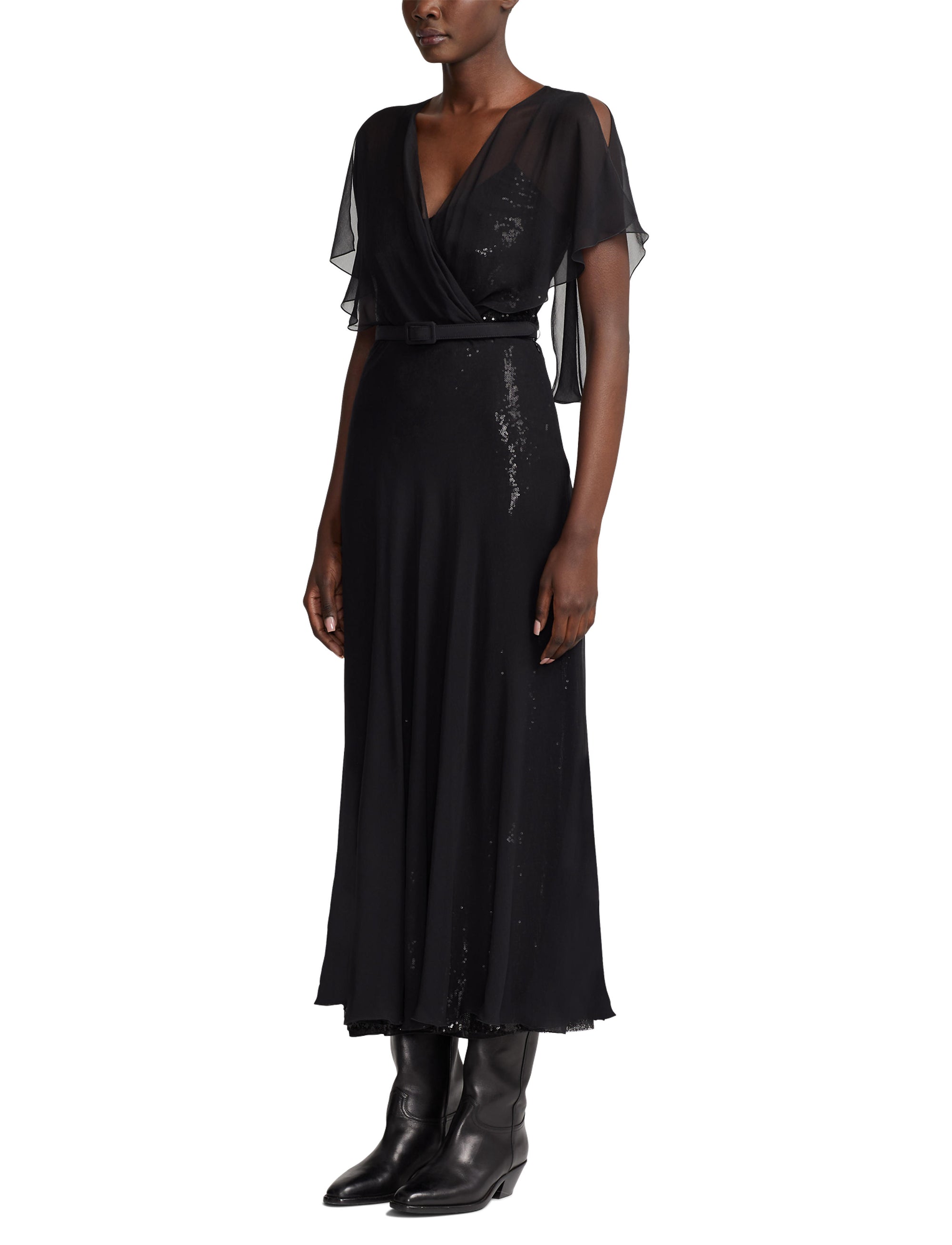 Robe Romaine en soie - Black