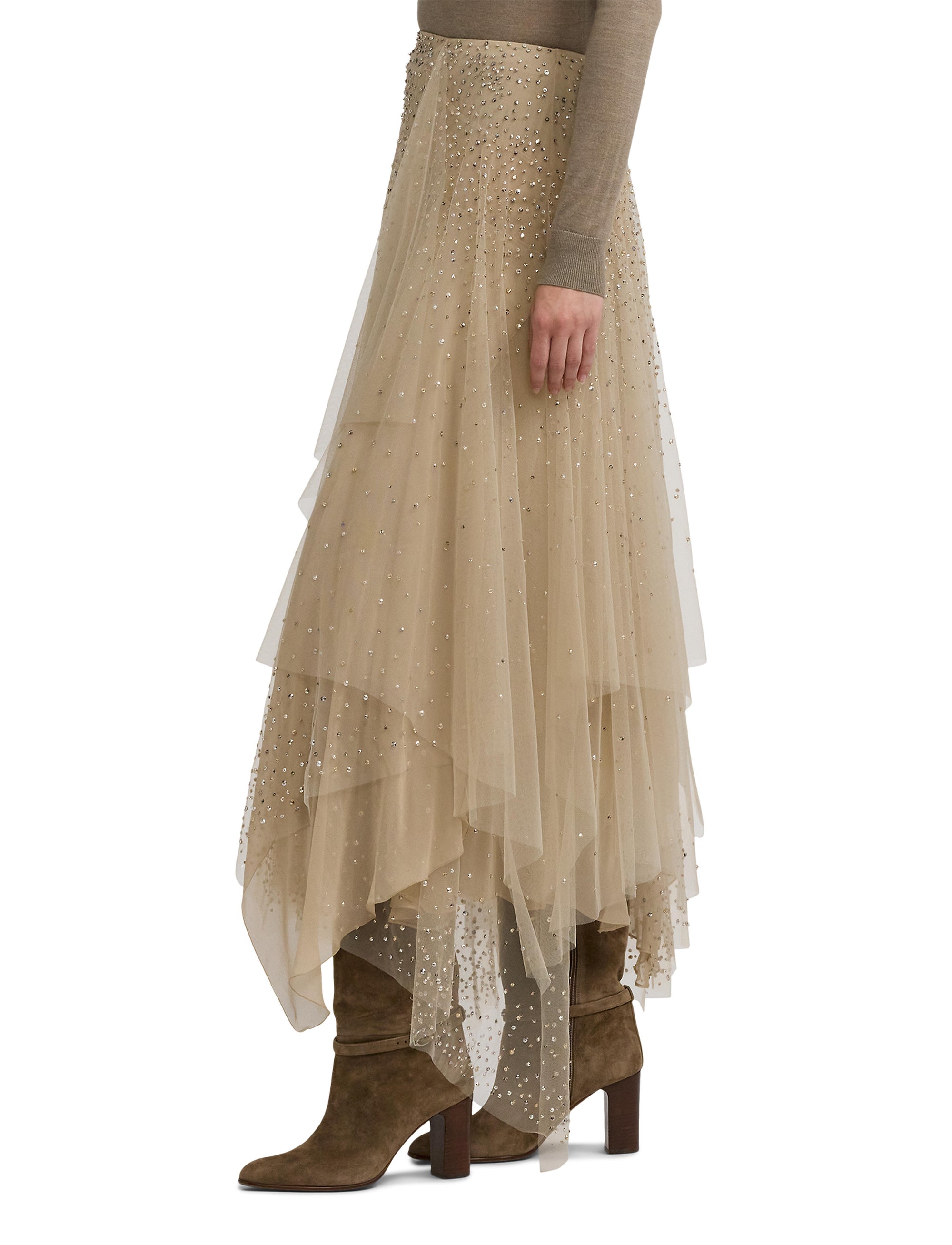 Jupe Daniela décorée en tulle - Mineral