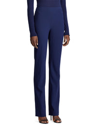 Pantalon Alandra à devant plat en laine - Bleu