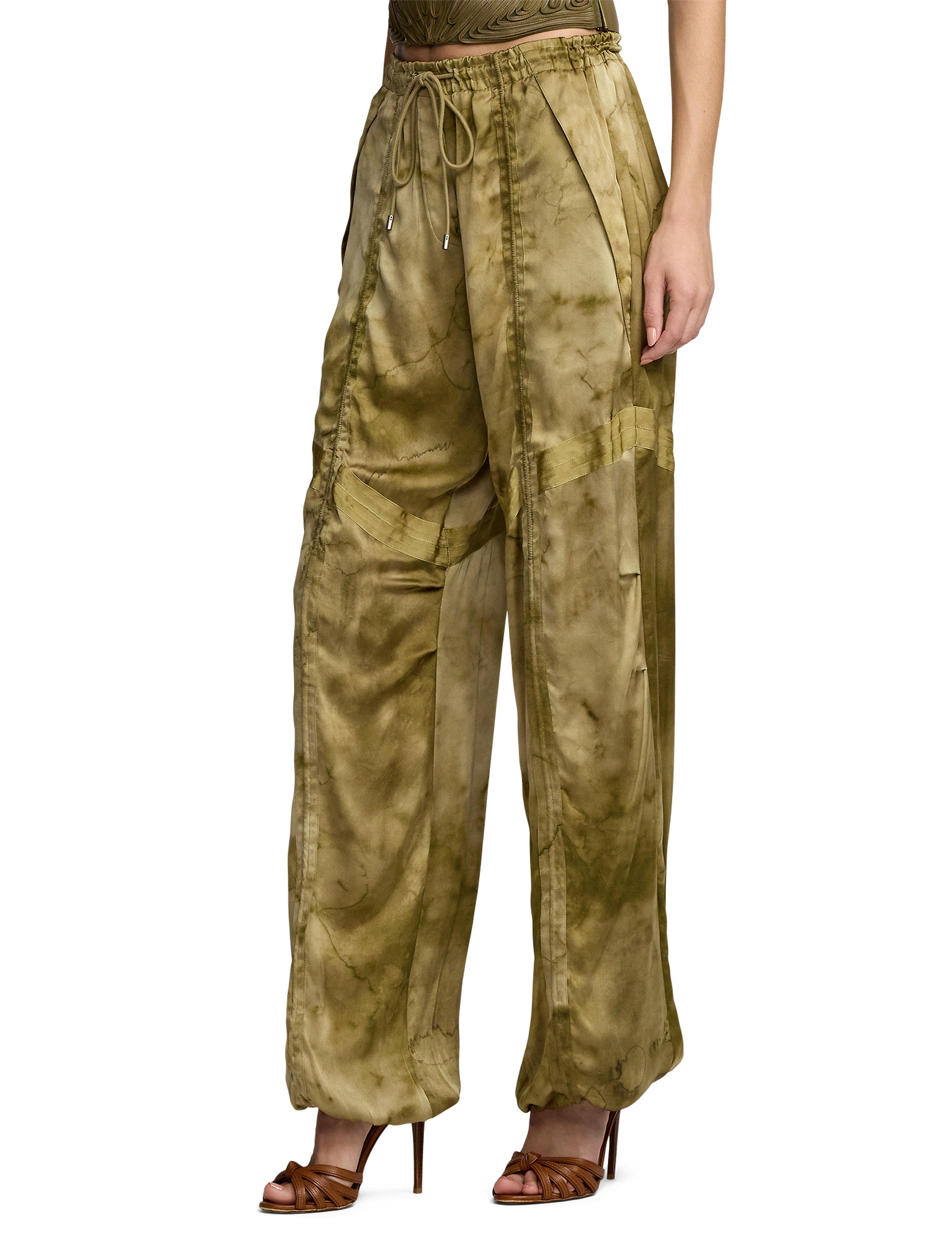 Pantalon Killian motif en soie - Moss & Multicolore