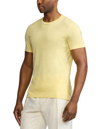 Round-neck T-shirt in Scottish yarn - Lemon Meringue